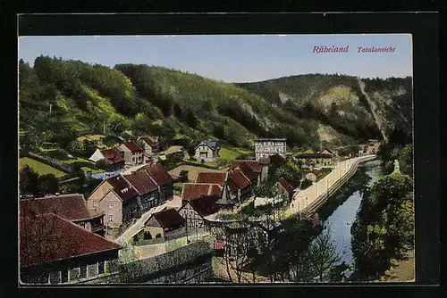 AK Rübeland / Harz, Totalansicht mit Fluss