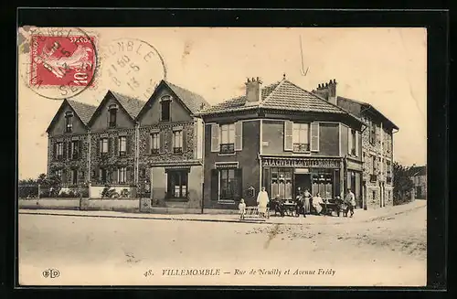 AK Villemomble, Rue de Neuilly et Avenue Frédy