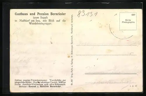 AK Nussdorf a. Inn, Gasthaus und Pension Bernrieder