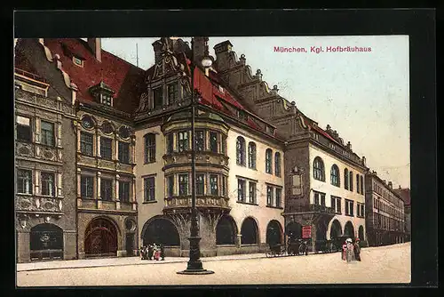 AK München, Gasthof Münchner Hofbräuhaus, Aussenansicht