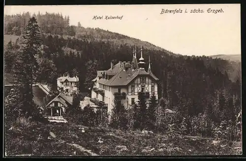 AK Bärenfels /Sächs. Erzgeb., Hotel Kaiserhof aus der Vogelschau