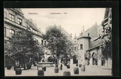 AK München, Gasthaus Hofbräuhaus, Hof