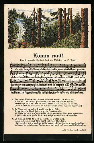 AK Komm raus!, Lied in erzgeb. Mundart