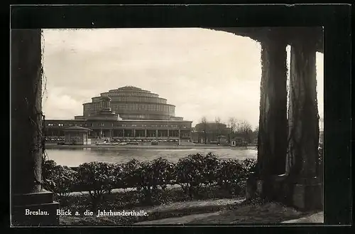 AK Breslau, Blick a. die Jahrhunderthalle