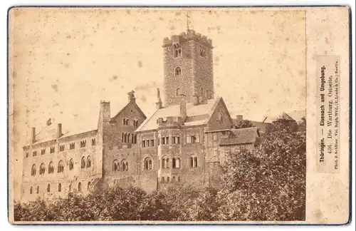 Fotografie Sophus Williams, Berlin, Ansicht Eisenach, Blick auf die Wartburg von der Ostseite gesehen