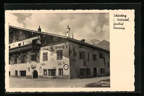 AK Schönberg im Stubaital, Gasthof Domanig