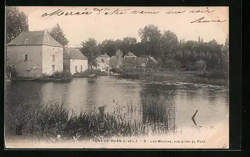 AK Pont-de-Ruan, Les Moulins, vue prise du Pont