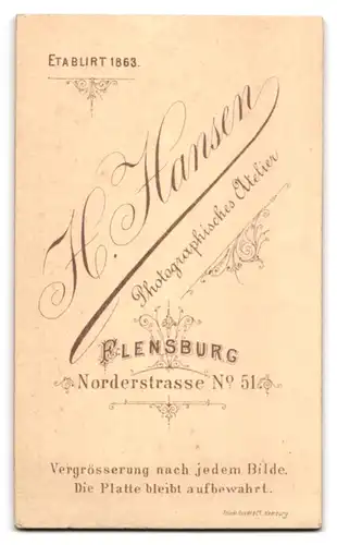 Fotografie H. Hansen, Flensburg, Norderstrasse 51, Junger Mann im Anzug