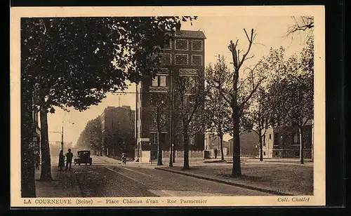 AK La Courneuve, Place Château d`eau, Rue Parmentier, Wasserturm