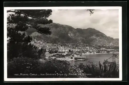 AK Monte-Carlo, Vue Générale prise du Rocher de Monaco