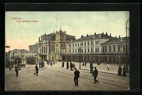 AK Brünn / Brno, Nové ústrední nádrazí, Bahnhof