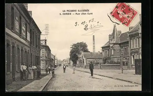 AK Corbie, Rue Léon Curé, Strassenpartie