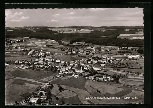 AK Görwihl / Schwarzwald, Fliegeraufnahme des Ortes