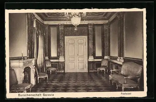 AK Berlin, Verbindungshaus der Burschenschaft Saravia, Festsaal