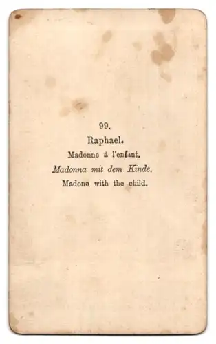 Fotografie unbekannter Fotograf und Ort, Gemälde: Madonna mit dem Kinde nach Raphael