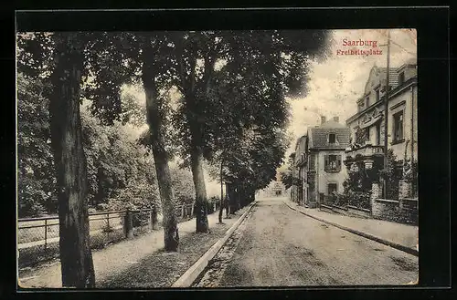 AK Saarburg, Freiheitsplatz mit Allee