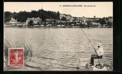 AK Chateau-la-Vallière, Un coin du Lac, Angler