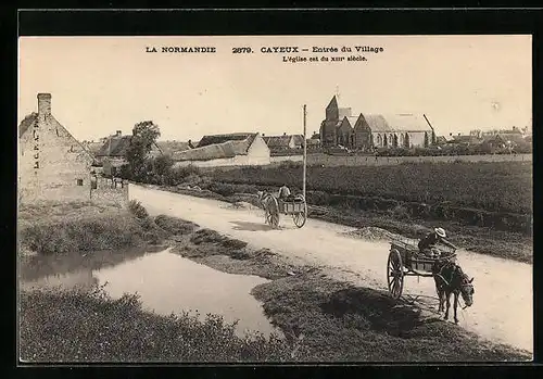 AK Cayeux, Entrée du Village, L`Eglise est du XIIIe siècle