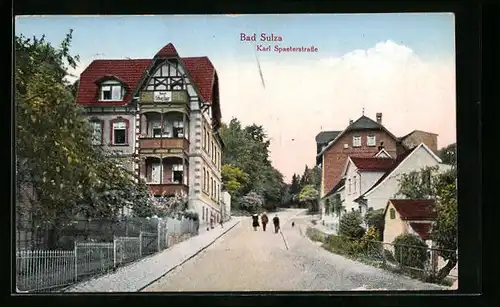 AK Bad Sulza, Karl Spaeterstrasse und Wohnhäuser