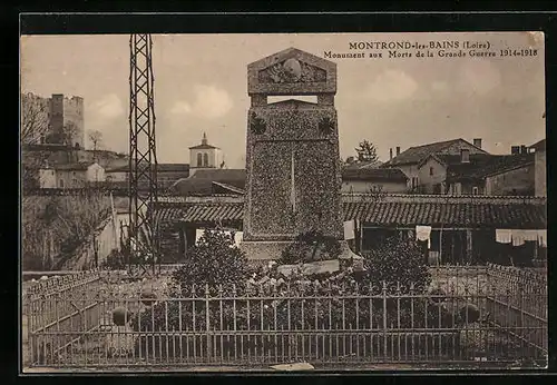 AK Montrond-les-Bains, Monument aux Morts de la Grande Guerre 1914-1918