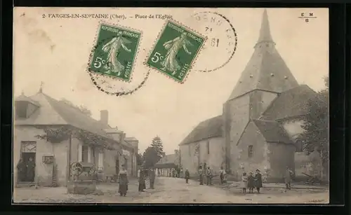 AK Farges-en-Septaine, Place de L`Eglise