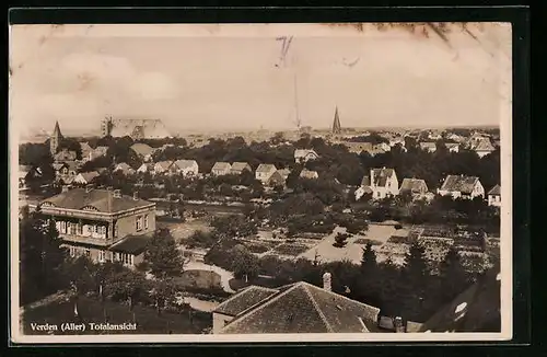 AK Verden Aller, Totalansicht mit Blick zur Kirche