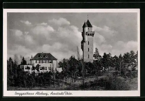 AK Arnstadt in Thüringen, Blick auf das Berggasthaus Alteburg