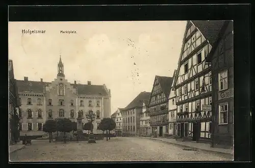 AK Hofgeismar, Marktplatz und Fachwerkhäuser