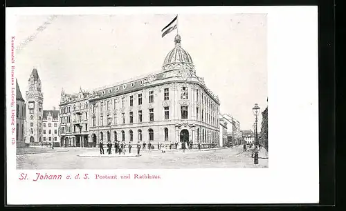 AK St. Johann a.d.S., Postamt und Rathaus