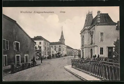 AK Cirey, Westlicher Kriegsschauplatz - Strassenpartie mit Soldaten