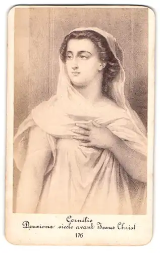 Fotografie J. C. Stuer, Wien, Gemälde: Cornelie, Deuxieme siecle avant Jesus Christ