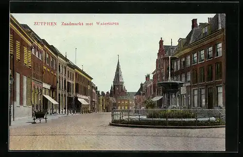 AK Zutphen, Zaadmarkt met Watertoren