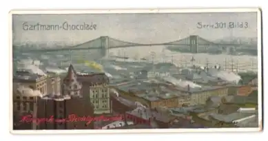 Sammelbild Gartmann Schokolade, New York und Brooklyn-Brücke