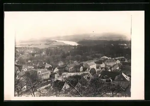 Foto-AK Dresden-Pillnitz, Ortsansicht aus der Vogelschau