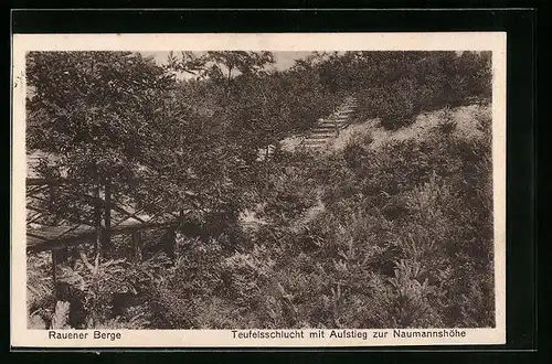 AK Rauen, Rauener Berge, Teufelsschlucht mit Aufstieg zur Naumannshöhe