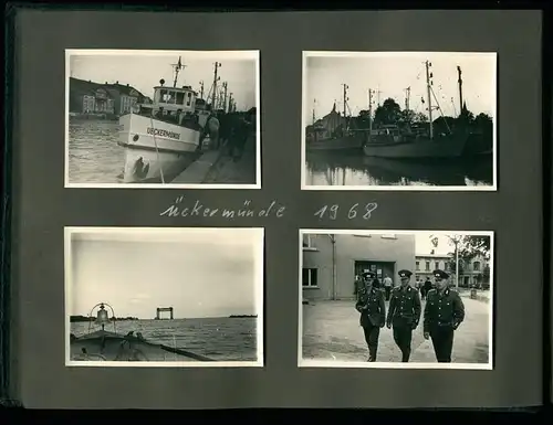 Fotoalbum 73 Fotografien Ückermünde, Soldaten, DDR Grenzschutz, Kaserne, Motorrad MZ