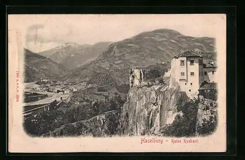 Relief-AK Haselburg, Ruine Kuebach