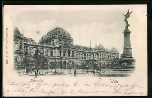 Relief-AK Wien, Universität und Denkmal