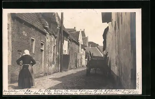 AK Hattem, Strassenpartie mit Fuhrwerk