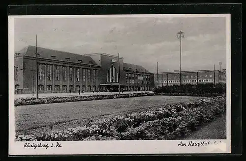 AK Königsberg, Blick zum Hauptbahnhof