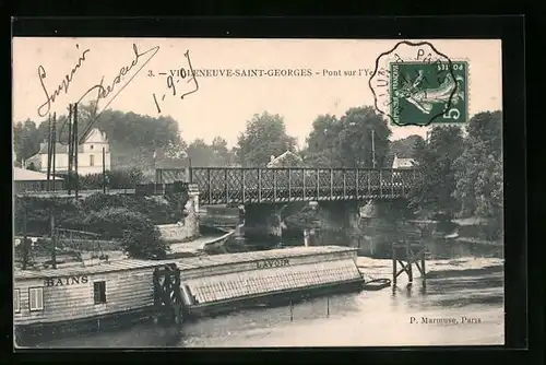 AK Villeneuve-Saint-Georges, Pont sur l`Yerres