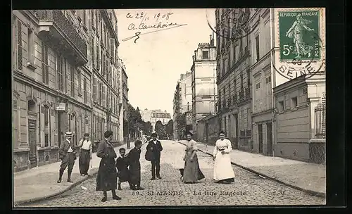 AK St-Mandé, La Rue Eugénie, Strassenpartie