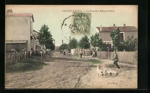 AK Choisy-le-Roi, La Rue des Pâquerettes, Strassenpartie