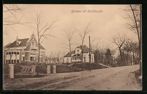 AK Schildwolde, Strassenpartie mit Villen