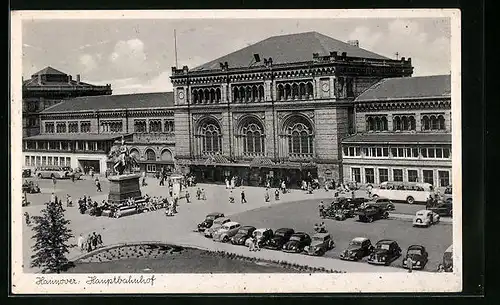 AK Hannover, Denkmal vor dem Hauptbahnhof