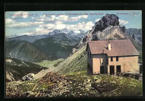 AK Ostertaghütte, Vajolontal gegen Tschampatsch und Marmolata