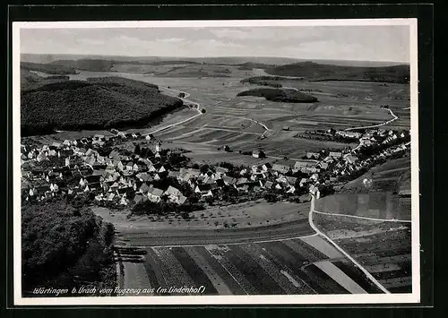 AK Würtingen b. Urach, Fliegeraufnahme von Dorf und Umgebung