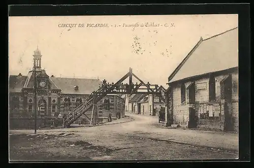 AK Domart, Circuit de Picardie, Passerelle de Domart, Autorennen