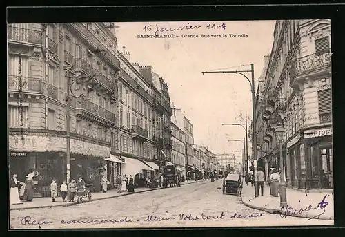 AK Saint-Mande, Grande Rue vers la Tourelle