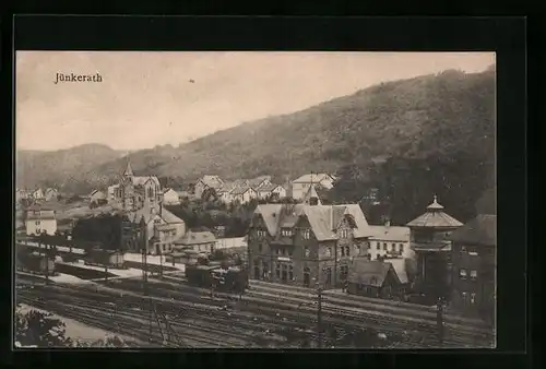 AK Jünkerath, Totale mit Bahnhof im Vordergrund